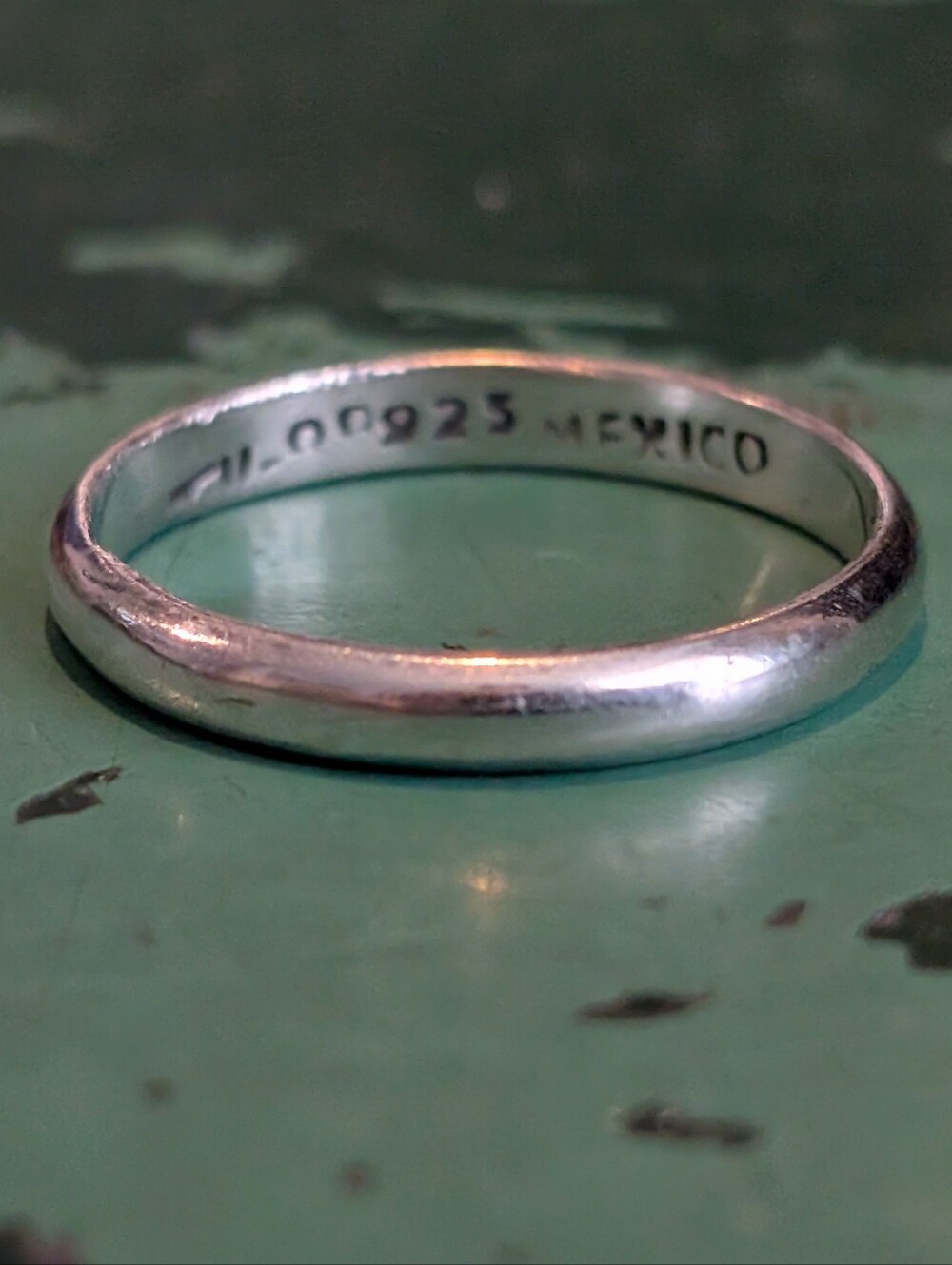 Vintage Taxco Mexico Sterling Silver Rounded Wedding Style Band Size 7